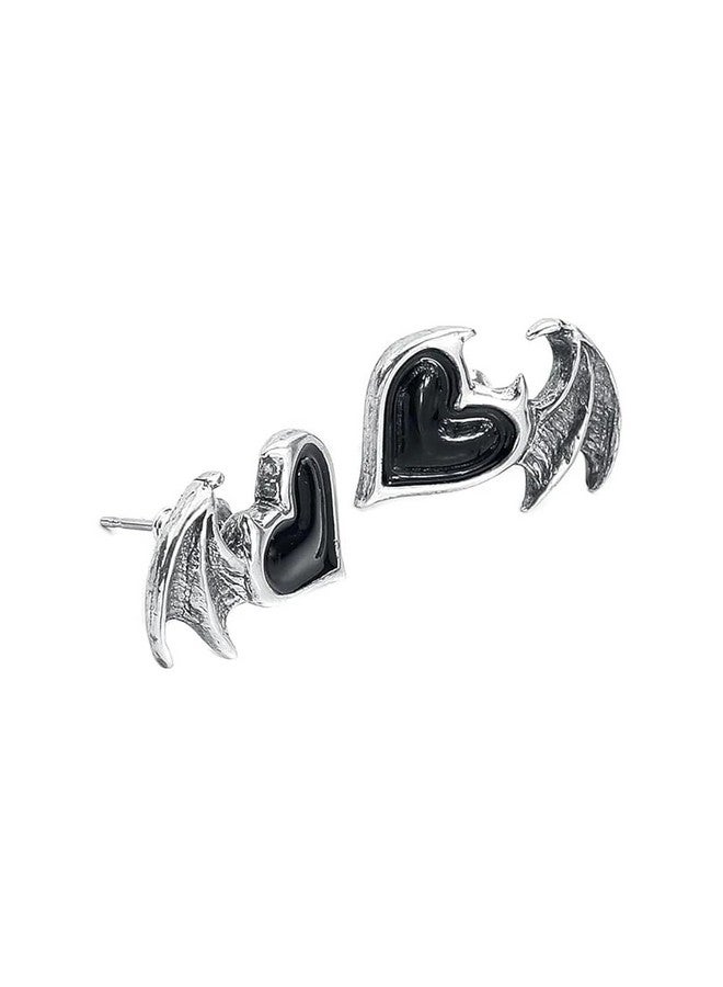 Alchemy Gothic إنجلترا - أقراط قلب الشيطان الأسود - Image 3