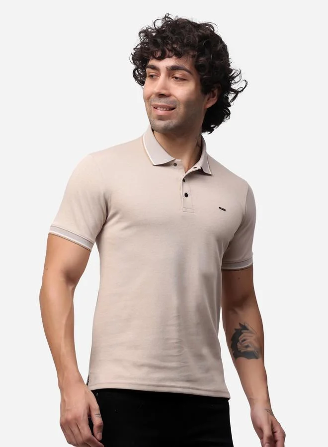 ستايلوكس تيشيرت بولو بأكمام قصيرة بقصة عادية وطرف مدبب