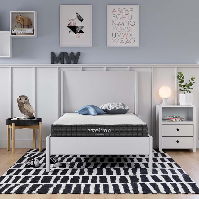 Modway Aveline Gel Infused Memory Mattress with CertiPURUS Certified Foam Twin White