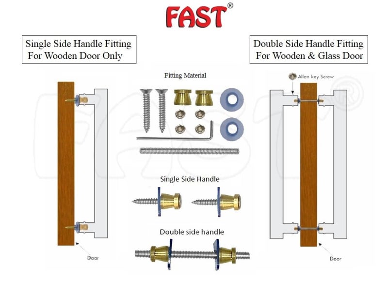 FAST مقبض باب رئيسي FAST DH211 12 بوصة بلون وردي ذهبي Pvd ومظهر عتيق أسود - Image 3