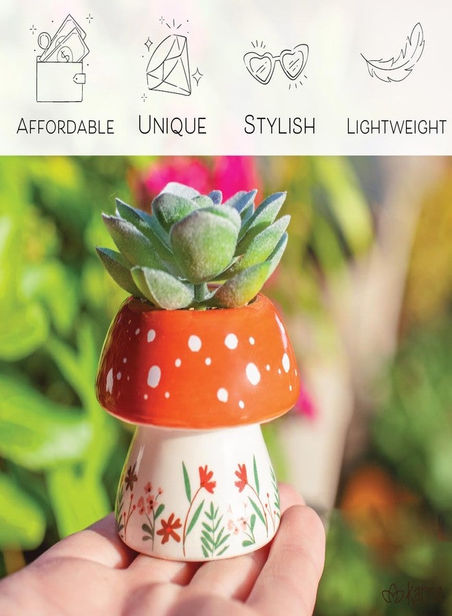 Karma, Shaped Artificial Succulents in Ceramic Pot, Faux Mini Succulent Plant, Desk Decor, Office Plants - Lemon - Image 5