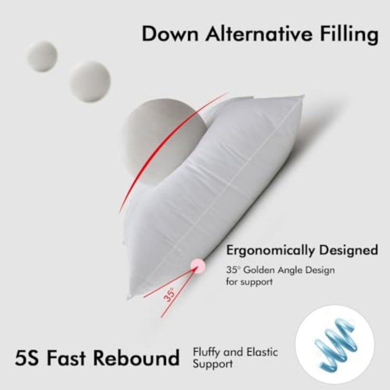 12x20 Pillow Inserts, Down Alternative Pack of 2 Decorative Throw Pillows for Sofa Couch Bed, Ultra Soft Fluffy Bed Sleeping Form - Image 2