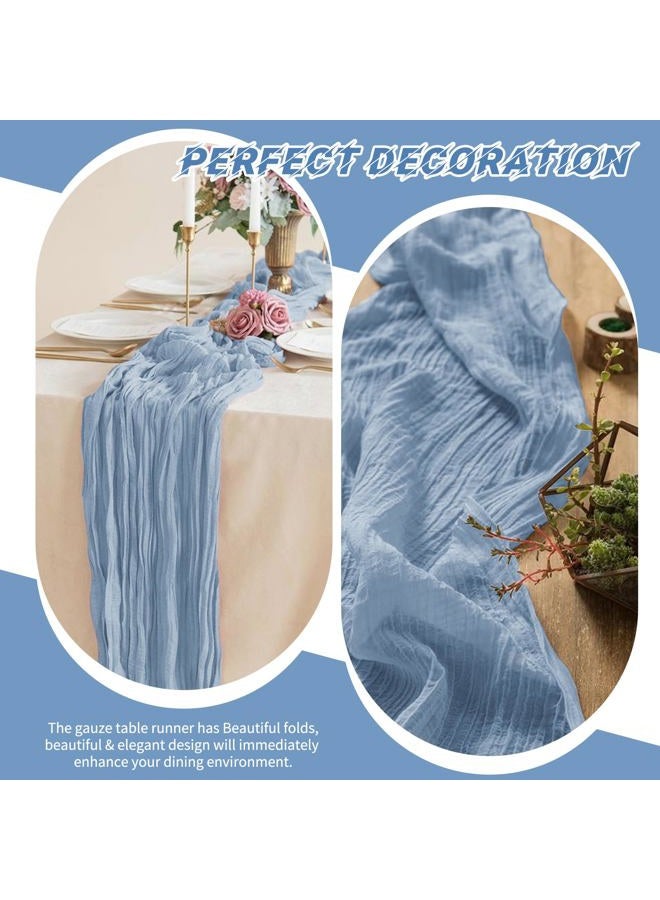 Beautane 10 Pack Dusty Blue Cheesecloth Table Runner 17x108 Inch Boho Gauze Cheese Cloth Table Runners for Wedding Party Baby Shower Birthday Home Decor - Image 5