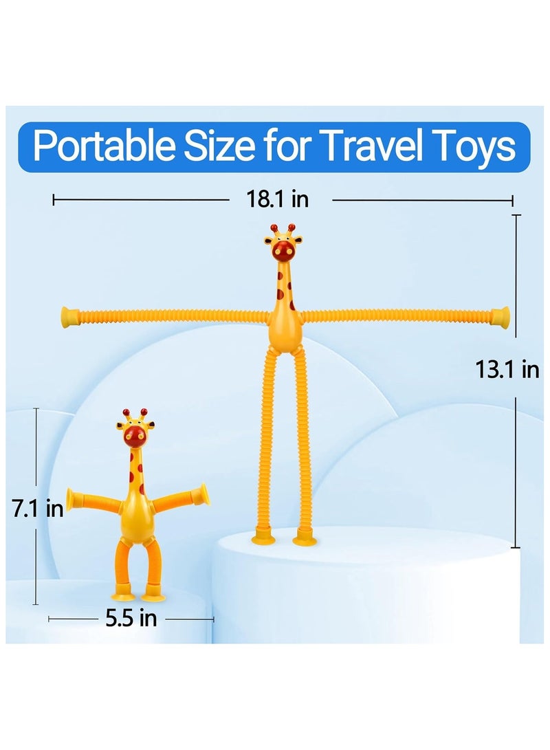 TOY GARDEN Telescopic Giraffe Suction Cup Toy for Toddlers – 4-Pack Pop Tubes Baby Sensory Toys, Fine Motor Skills & Creative Learning, Autism Fidget Toy, Perfect Party Favors & Gifts for Children - Image 2