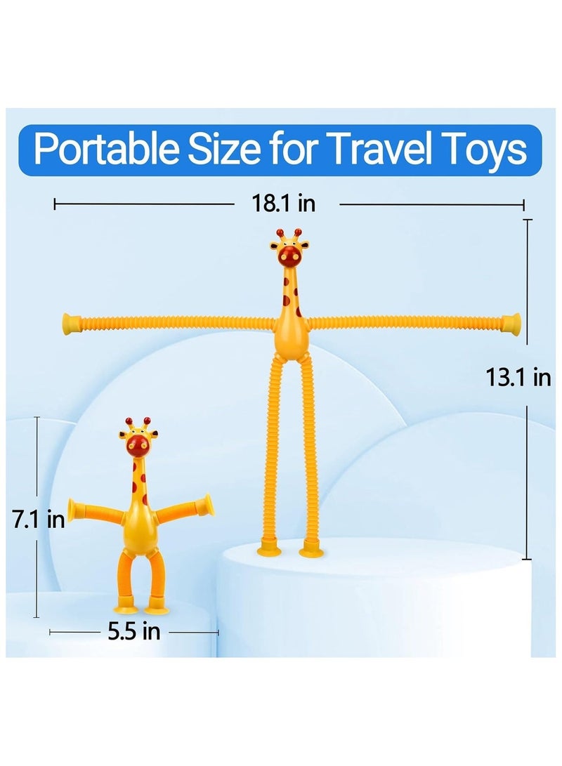 TOY GARDEN Telescopic Giraffe Suction Cup Toy for Toddlers – 4-Pack Pop Tubes Baby Sensory Toys, Fine Motor Skills & Creative Learning, Autism Fidget Toy, Perfect Party Favors & Gifts for Children - Image 4