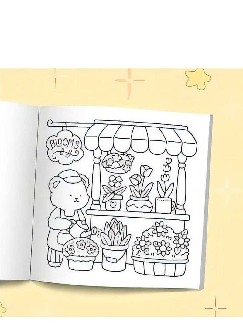 COZY FRIENDS: Coloring Book for Adults and Kids, Bold and Easy, Simple and Big Designs for Relaxation (Cozy Scenes Coloring Book) - Image 2