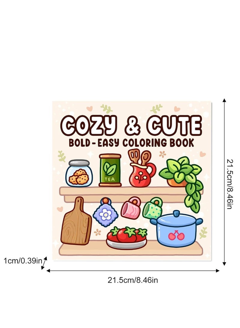 COZY FRIENDS: Coloring Book for Adults and Kids, Bold and Easy, Simple and Big Designs for Relaxation (Cozy Scenes Coloring Book) - Image 4