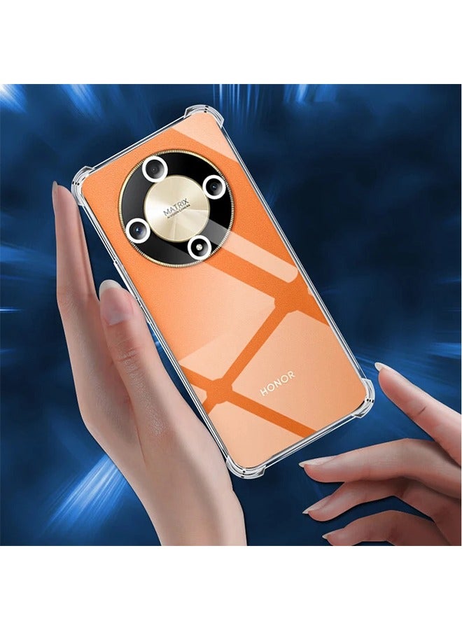 HY 1+2,Clear Case for Honor X9b 5G Case, with Tempered Glass Screen Protector (2 pcs), Slim Case with Four Corner Airbags Anti Drop Anti Scratch Protective Cover. (Clear)  - Image 2