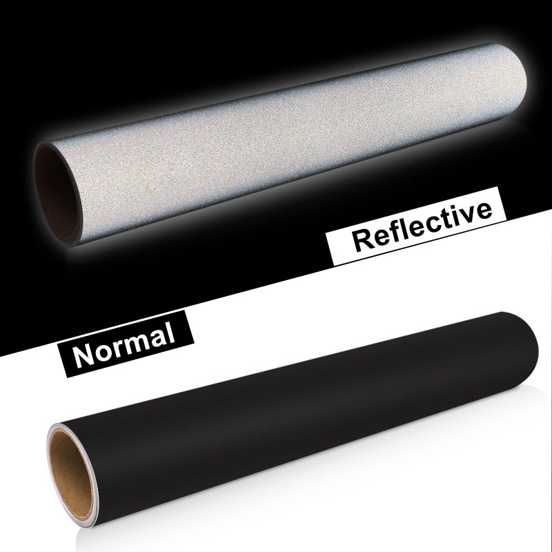 WRAPXPERT Black Reflective Vinyl for Cricut, 12" x5ft Reflective Vinyl Permanent Adhesive Roll for Mailbox Numbers, Cars, Trucks, Motorcycles, Bikes, Helmets, Reflective Black - Image 3