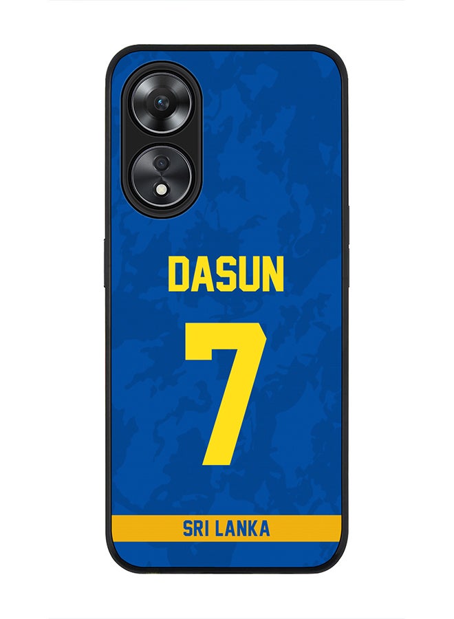 Cover for Oppo A78 5G / Oppo A58 5G Case , Rugged Black Slim fit Protective Phone Cases - Player Name - Dasun Shanaka, Jersey Number- 7