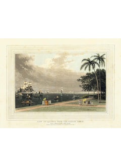 Tallenge Tallenge View Of Calcutta From Garden Reach Thomas Daniell Vintage Orientalist Paintings of India Small PosterPaper12x17 inches MultiColour 