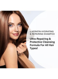 Peter Coppola PETER COPPOLA a-Keratin Hydrating & Repairing Shampoo - Ultra-repairing & Gentle Cleansing Sulfate Free Shampoo Repairs Damaged Hair - Nourishes, Conditions, And Prevent Breakage (10 Fl Oz)  - Image 3