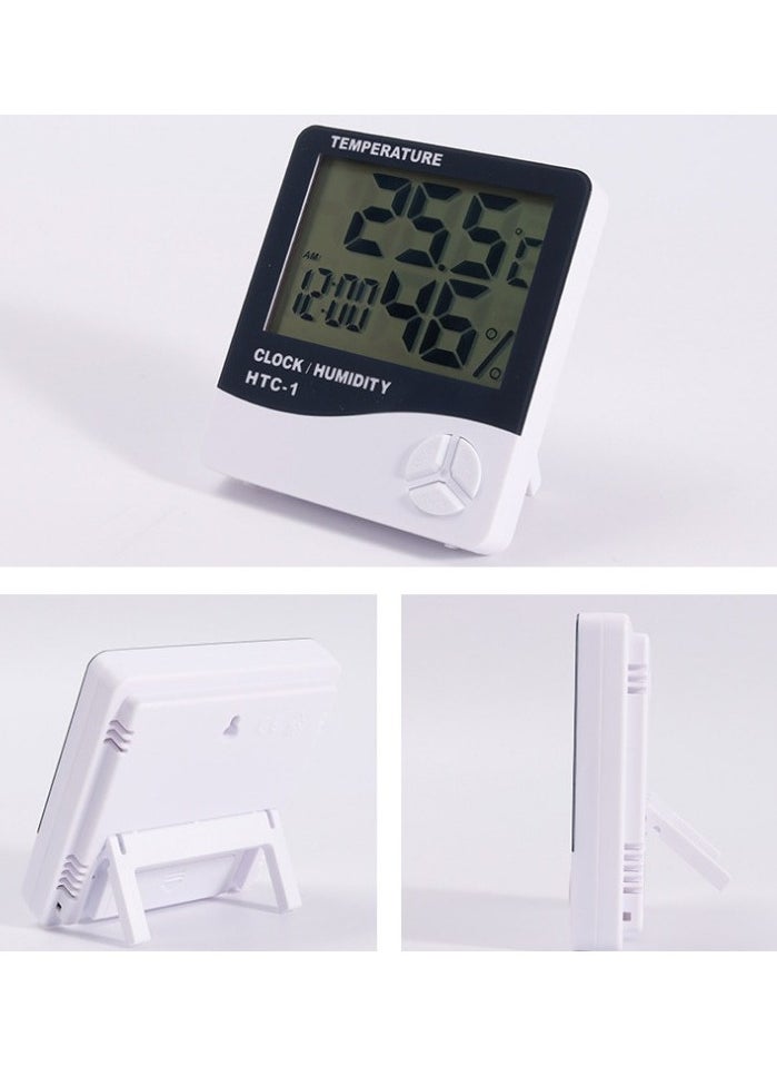 Loquat Digital LCD Temperature Humidity Hygrometer, HTC-1 Big Display, More Accurate, Greenhouse Room Indoor Thermometer Monitor,Clock Beep, Fish Tank Temperature Controlling  - Image 4