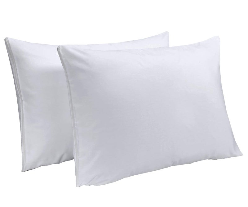 Niagara Sleep Soluti Niagara 8 Pack King Pillow Protectors with Zipper  Premium Cotton Sateen Blend Tight Weave Lab Tested Non Noisy Zip Covers Breathable Non Crinky (20x36 Inches)  - Image 2