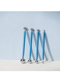 Ultra-light clay kneading plastic fondant flower modeling tool indentation hand-made clay clay pottery tools 4 8-head pill sticks A set of blue pill sticks (124g)