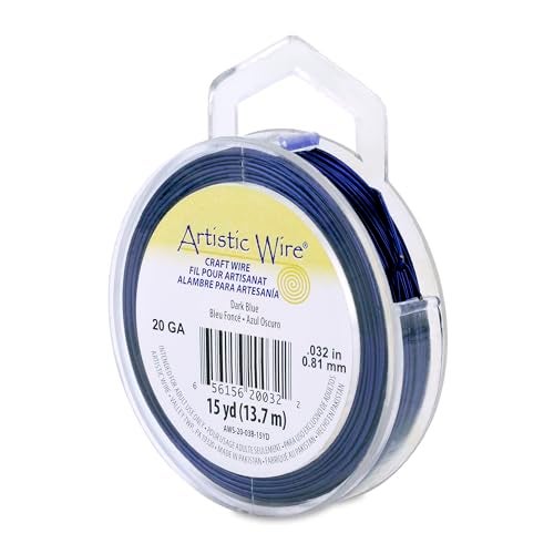 Artistic Wire, 20 Gauge Tarnish Resistant Colored Copper Craft Wire, Dark Blue, 15 yd - Image 1