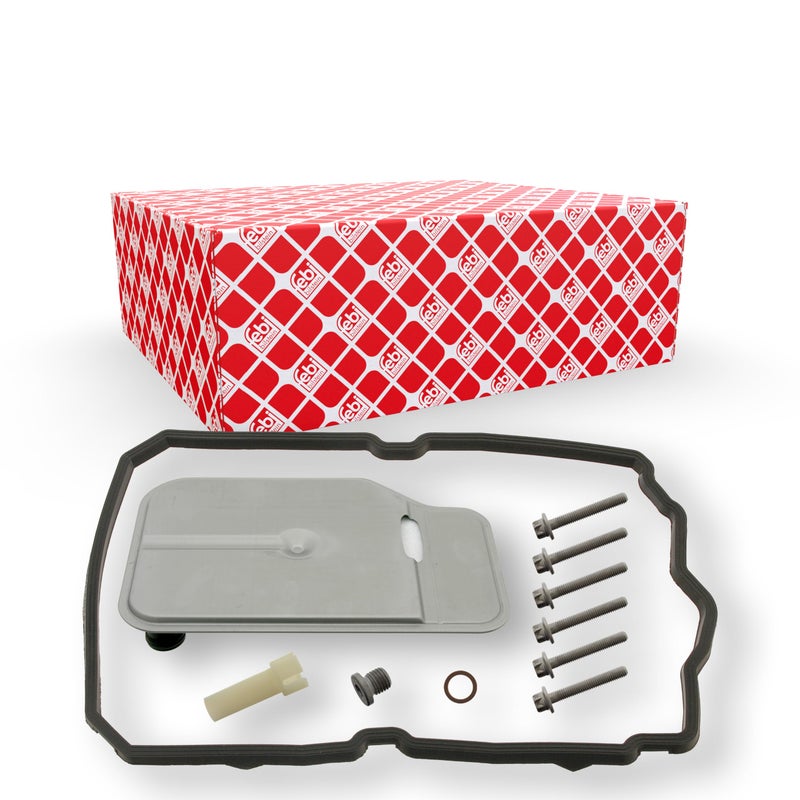 مجموعة فلتر زيت النقل febi bilstein 100250 لناقل الحركة الأوتوماتيكي مع حشوة وعاء الزيت وأنبوب الفائض عبوة واحدة