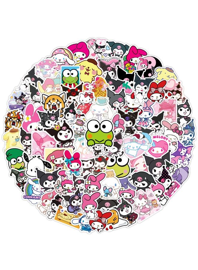 100 PCS Sanrio Waterproof Stickers, HD Fine Color Printing, Vinyl Waterproof Stickers for Laptop,Skateboard, Water Bottles,Computer,Phone,Guitar, Stickers for Kids Teens Adult - Image 1