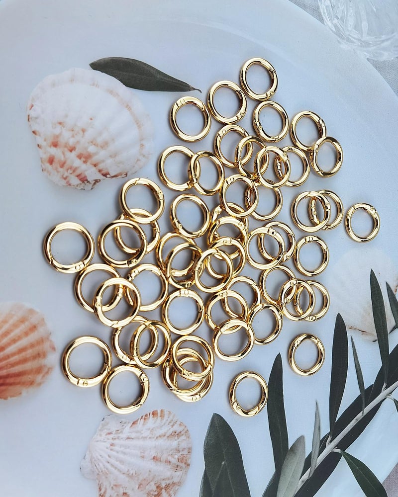 Hibmisy 50pcs 23mm Metal Spring O Rings,Round Carabiners Clips Snap Hooks for Keychains, Purse, Shoulder Bag,DIY Crafts (Gold) - Image 5