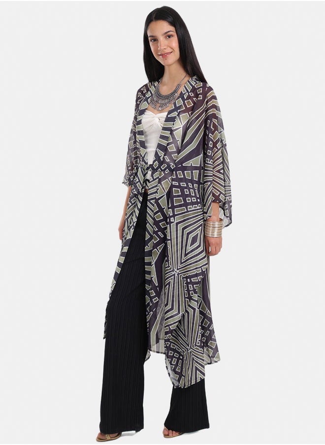 Carina Geometrical Pattern Chiffon kimono  - Image 5