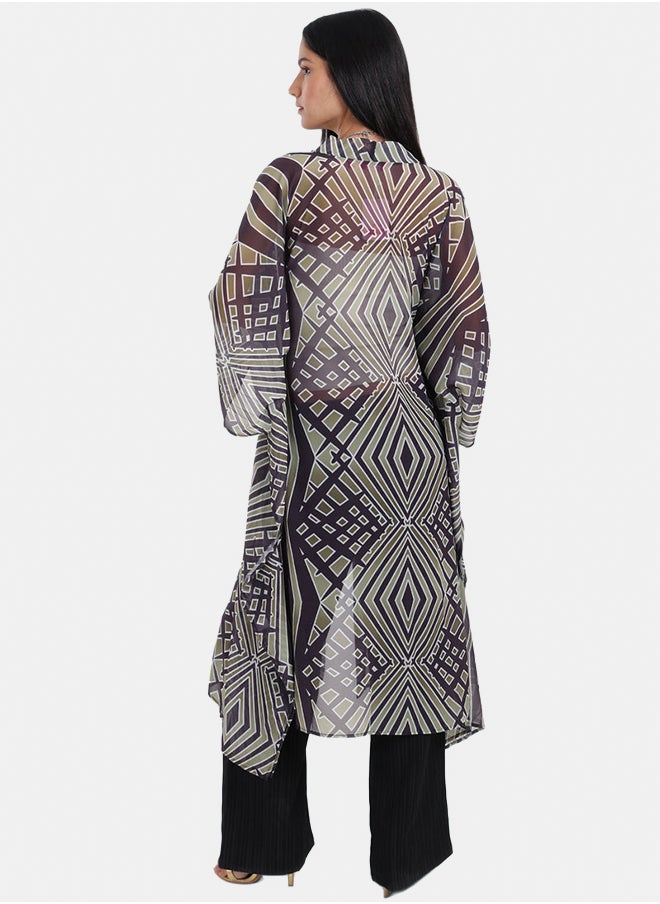 Carina Geometrical Pattern Chiffon kimono  - Image 3