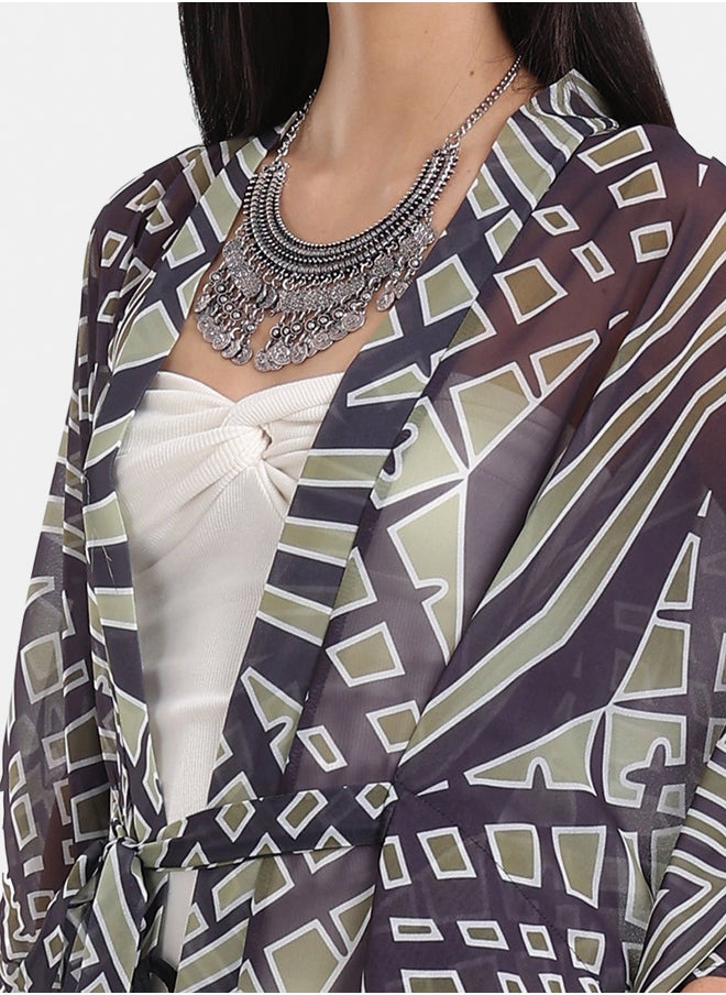 Carina Geometrical Pattern Chiffon kimono  - Image 4