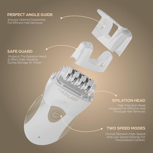 Epilady Legend 5 Rechargeable Epilator, 56 Tweezers, Dual Speed, Full-Body Epilator for Women, Auto Shut Off, Travel Case, Cleaning Brush - Image 3