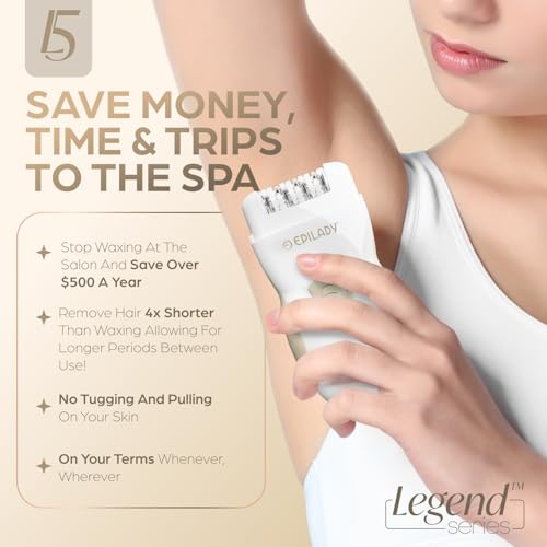 Epilady Legend 5 Rechargeable Epilator, 56 Tweezers, Dual Speed, Full-Body Epilator for Women, Auto Shut Off, Travel Case, Cleaning Brush - Image 5