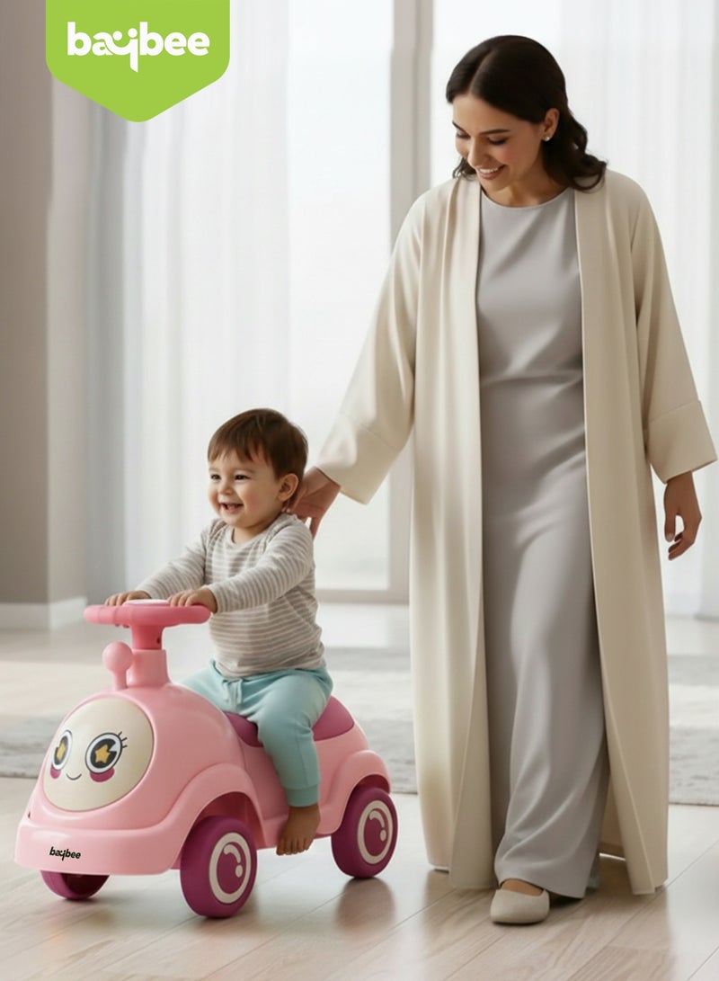 BAYBEE Baby Ride on Car for Kids, Toddler Ride on Baby Car with Music, and Storage Space | Kids Push Car for Baby | Children Push Ride on Car for Kids Toddlers 1 to 3 Years Boy Girl Pink - Image 2