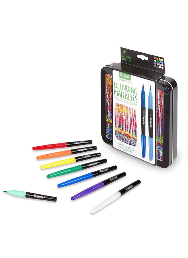 Crayola - Signature Blending Markers With Tin, 16 Count - Image 1