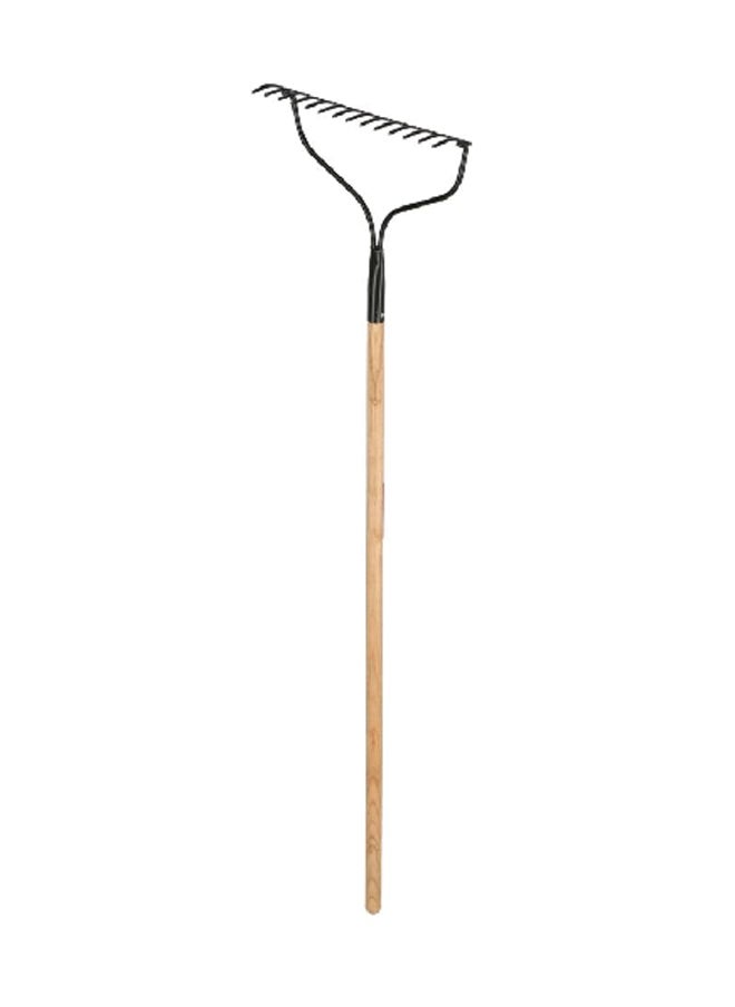 ACE Comfortable Wooden Handle 14 Tines Bow Rake Black and Beige 57 Inch CY-SR14  - Image 1