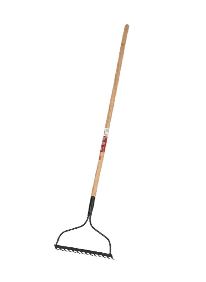ACE Comfortable Wooden Handle 14 Tines Bow Rake Black and Beige 57 Inch CY-SR14  - Image 3