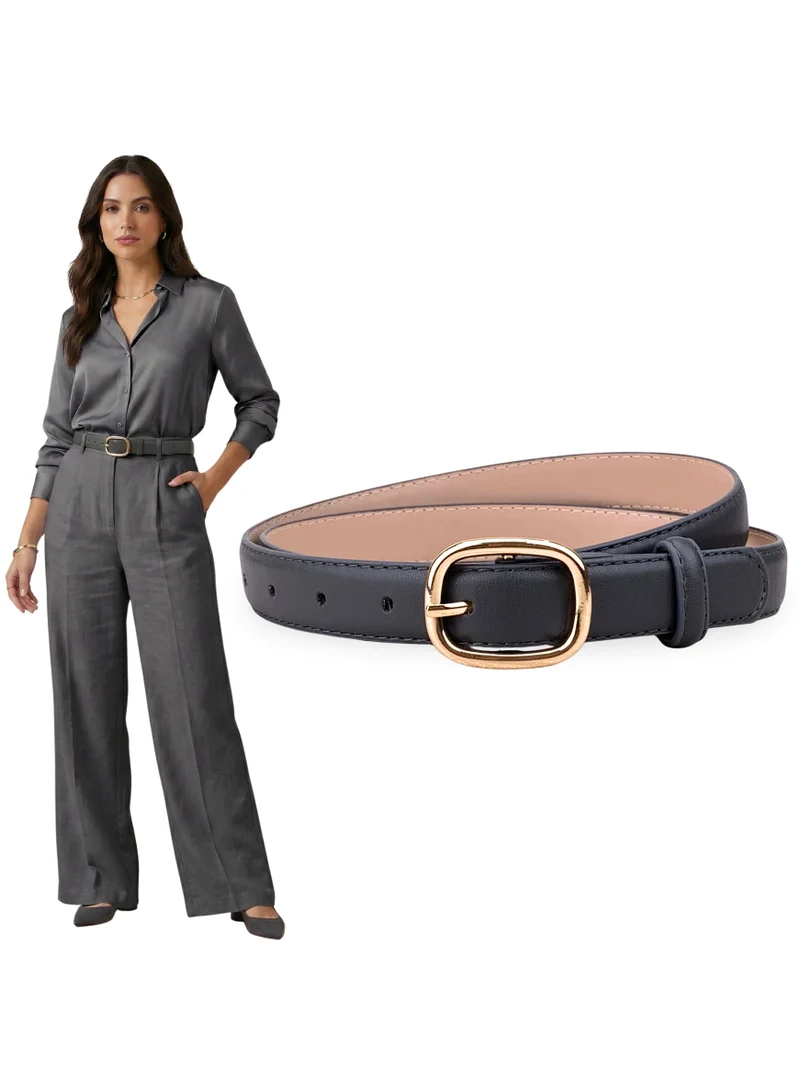 Classic Milano Classic Milano Women's Belt with Gift Box; Faux Leather Ladies Belt for Dresses, Jeans & Gowns; Stylish Womens Belt; Adjustable Girls Belt; Belt for Women | Full Length: 110 CM (Free Size - Fits up to the waist of 40 Inches / 100 CM)