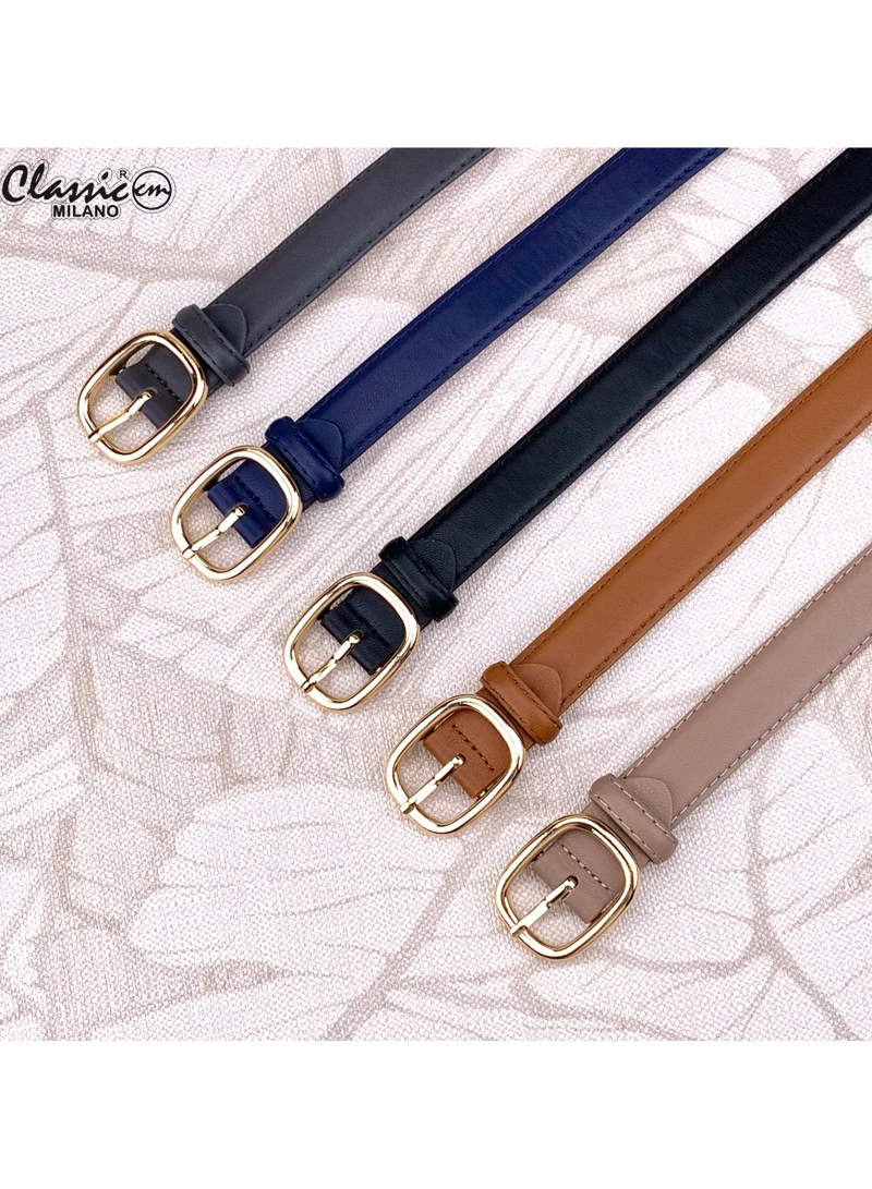Classic Milano Grey (SGPU18) Classic Milano Women's Belt with Gift Box; Faux Leather Ladies Belt for Dresses, Jeans & Gowns; Stylish Womens Belt; Adjustable Girls Belt; Belt for Women | Full Length: 110 CM (Free Size - Fits up to the waist of 40 Inches / 100 CM) for Women | Best Price UAE