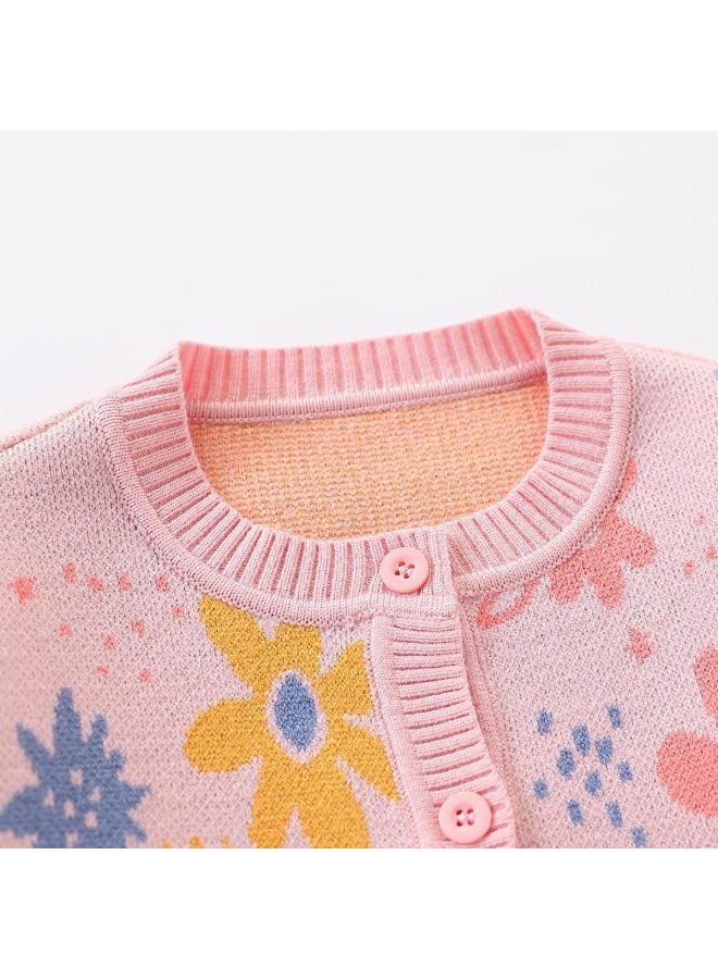 Girls' Baby Autumn Fashion Casual Sweater Jacket Toddler Knitwear - Image 5