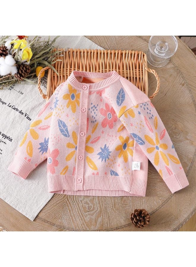Girls' Baby Autumn Fashion Casual Sweater Jacket Toddler Knitwear - Image 2