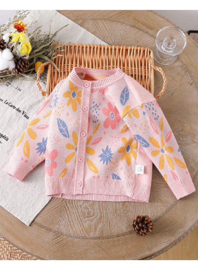 Girls' Baby Autumn Fashion Casual Sweater Jacket Toddler Knitwear - Image 1