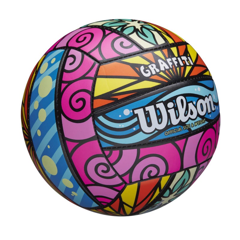 Wilson Sporting Goods Graffiti Volleyball- Pink/Blue/Yellow,1 Pack - OS,WTH46341B - Image 1