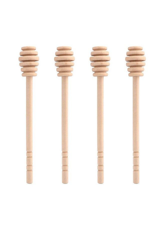 ICEYLI ICEYLI 4 Pcs (6.3 Inches) Wooden Honey Mixing Stirrer Honey Dipper Sticks Honey Comb Stick Honey Spoon Collecting Dispensing Drizzling Jam  - Image 1