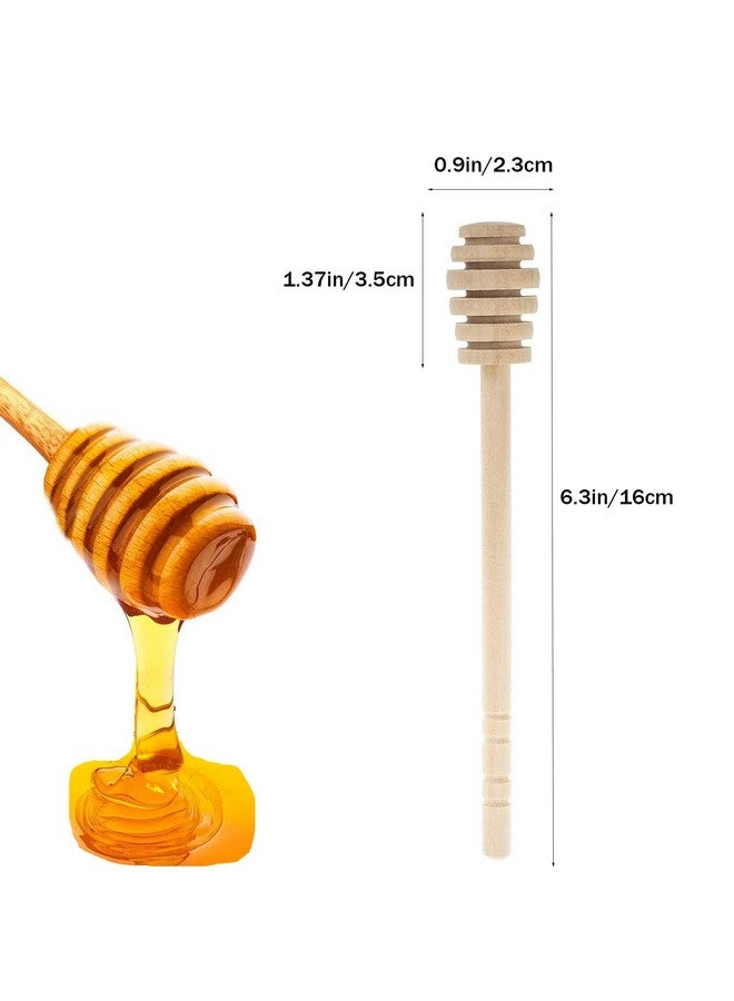ICEYLI ICEYLI 4 Pcs (6.3 Inches) Wooden Honey Mixing Stirrer Honey Dipper Sticks Honey Comb Stick Honey Spoon Collecting Dispensing Drizzling Jam  - Image 3