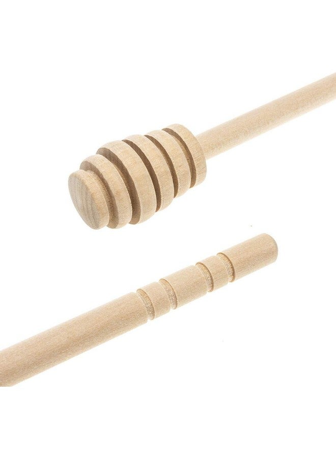 ICEYLI ICEYLI 4 Pcs (6.3 Inches) Wooden Honey Mixing Stirrer Honey Dipper Sticks Honey Comb Stick Honey Spoon Collecting Dispensing Drizzling Jam  - Image 2