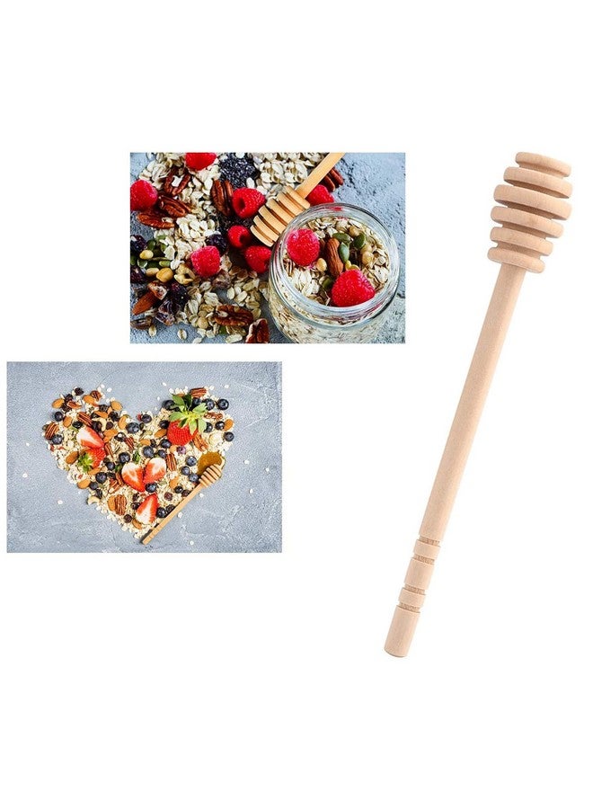 ICEYLI ICEYLI 4 Pcs (6.3 Inches) Wooden Honey Mixing Stirrer Honey Dipper Sticks Honey Comb Stick Honey Spoon Collecting Dispensing Drizzling Jam  - Image 5