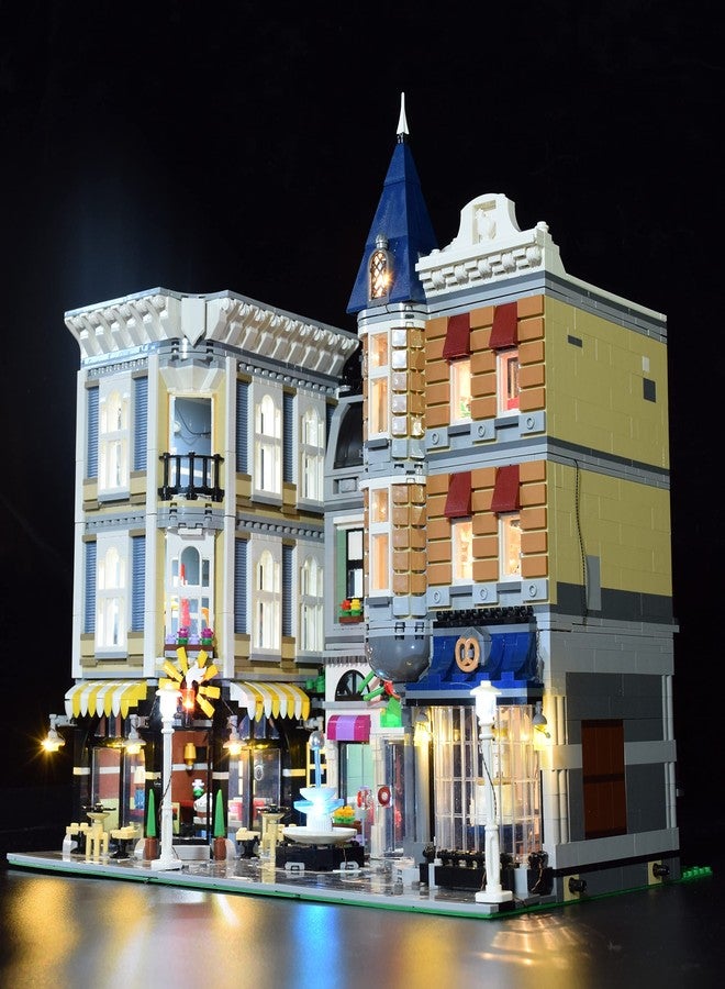 خفيفة الذهاب الأمتعة طقم إضاءة LED من LightGo مصمم لمجموعة بناء Lego 10255 Assembly Square - لا يشمل النموذج (إصدار التحكم عن بعد) - Image 3