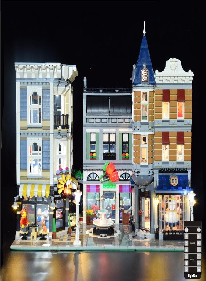 خفيفة الذهاب الأمتعة طقم إضاءة LED من LightGo مصمم لمجموعة بناء Lego 10255 Assembly Square - لا يشمل النموذج (إصدار التحكم عن بعد) - Image 1