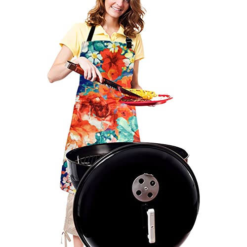 Sosolong Adjustable Waterproof Apron Bib Apron with 2 Pockets Cooking Kitchen Aprons for Women Men Chef - Image 2