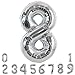 TONIFUL 40 Inch Silver Large Numbers Balloons 09 Number 8 Digital 8 Helium Foil Mylar Big Number Balloons for 2026 Graduation New Year Eve Birthday Party Anniversary Supplies Decorations - Image 3