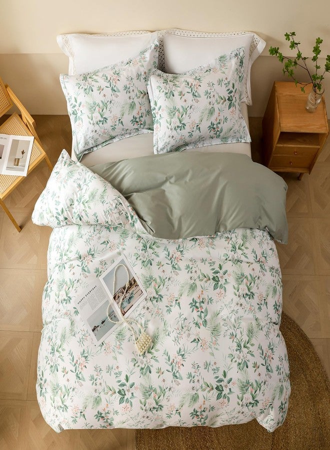 OAITE Duvet Cover Set,100% Cotton Comforter Cover with Floral Pattern Duvet Cover Set,Soft Bedding Set Includes with 3 Piece (2 Pillow Shams,1 Duvet Cover) - Image 3