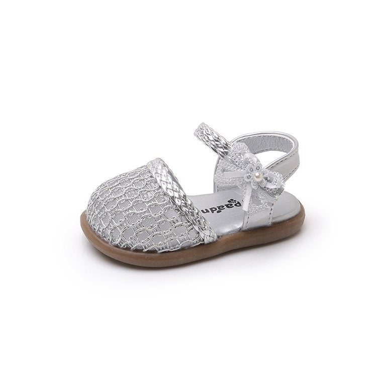 فتيات جوف المنسوجة أغلق إصبع القدم Sandals، طفل فتيات 2026Kids ناعمة بيعت غير انزلاق الأميرة الأحذية للارتداء في الهواء الطلق - Image 1