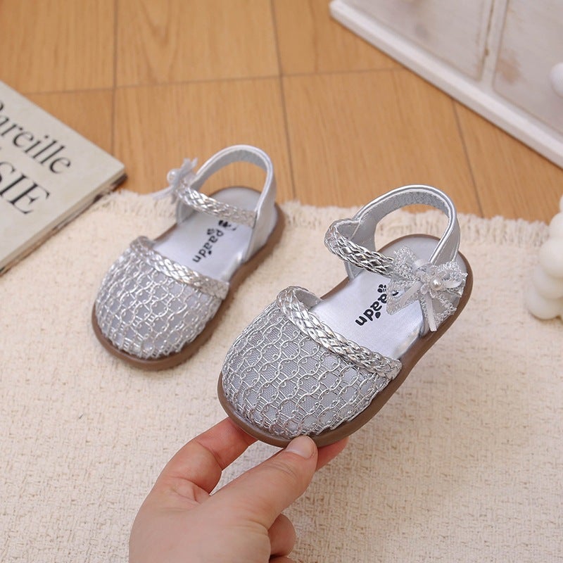 فتيات جوف المنسوجة أغلق إصبع القدم Sandals، طفل فتيات 2026Kids ناعمة بيعت غير انزلاق الأميرة الأحذية للارتداء في الهواء الطلق - Image 5