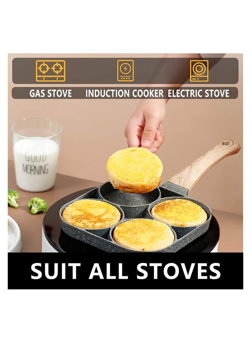 four-cup egg pan, medical stone non-stick frying pan, compatible with all heat sources - Image 3